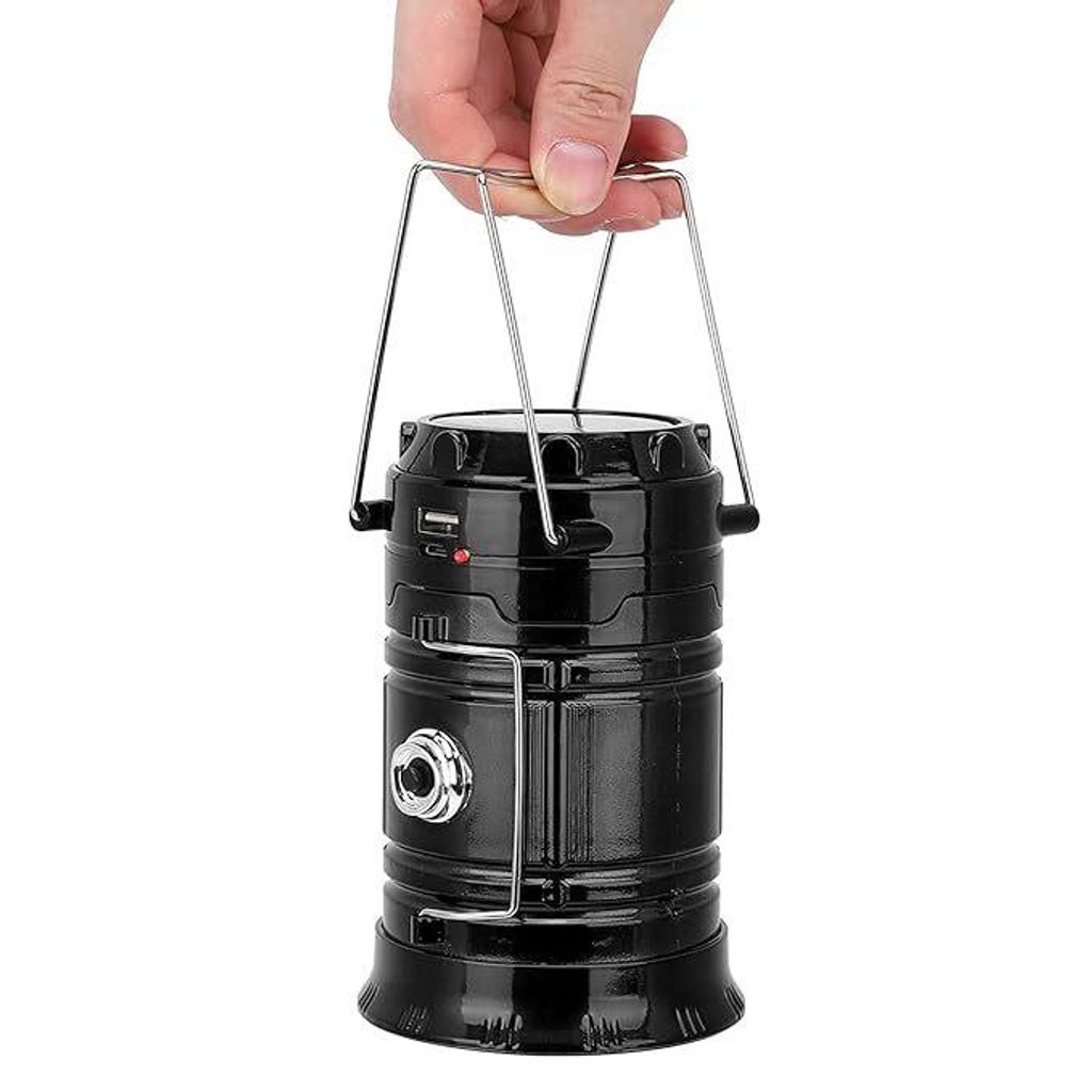 LED Campinglampe, Camping Laterne, wiederaufladbar durch Solarenergie oder USB Kabel - CAMPGLO