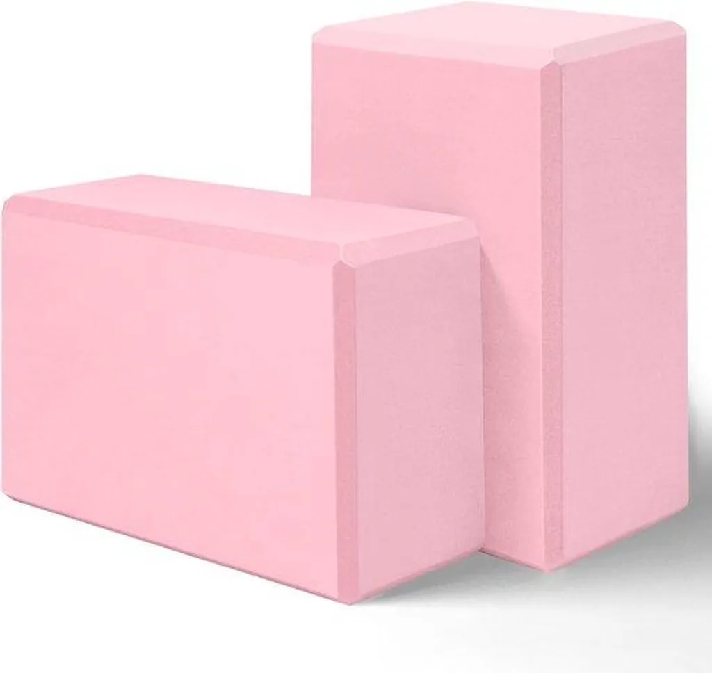 Lot de 2 blocs de yoga en mousse haute densité antidérapants 23x15x8cm