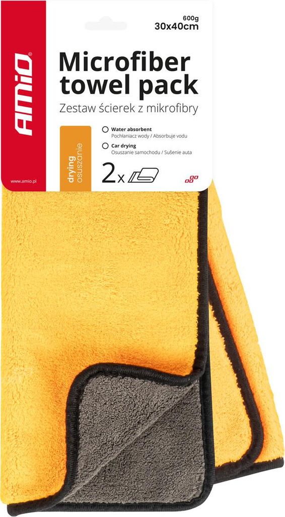 Mikrofaser Handtuch Auto Trocknung Lack 30x40 cm 2er Set AMIO-03752