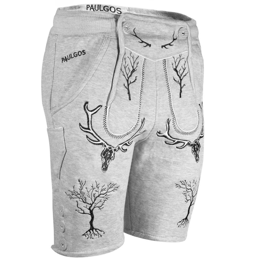 PAULGOS Herren Trachten Jogginghose - Design Trachten Lederhose - JOK6 - in 3 Farben erhältlich - Größe S - 5XL