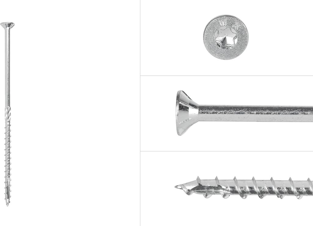 Spanplattenschrauben Verzinkt 6 x 150 mm Torx 30 Teilgewinde - Schachtel mit 100 Stück Schrauben
