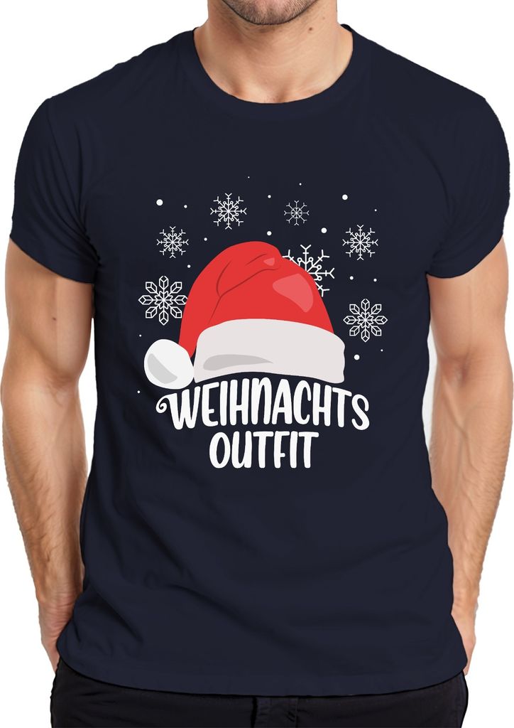 Weihnachtsoutfit Santa Hut - Weihnachten Weihnachtsgeschenk Christmas Herren T-Shirt, Navy, L