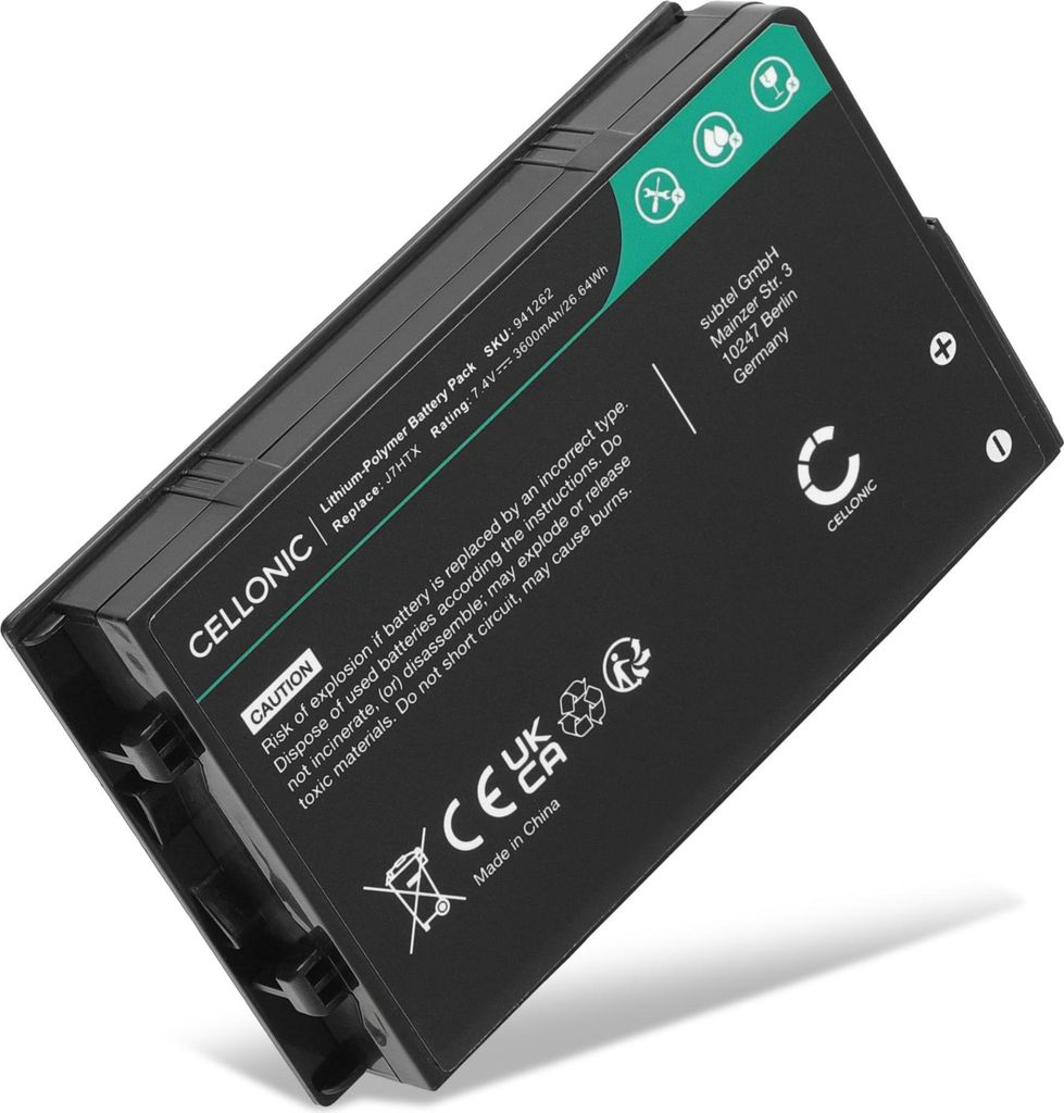 CELLONIC 1x Akku für Notebook Kompatibel mit Dell Latitude 12 Rugged Extreme 7220, Latitude 12 Rugged Extreme 7220EX, Latitude 12 7202, J7HTX - (3...