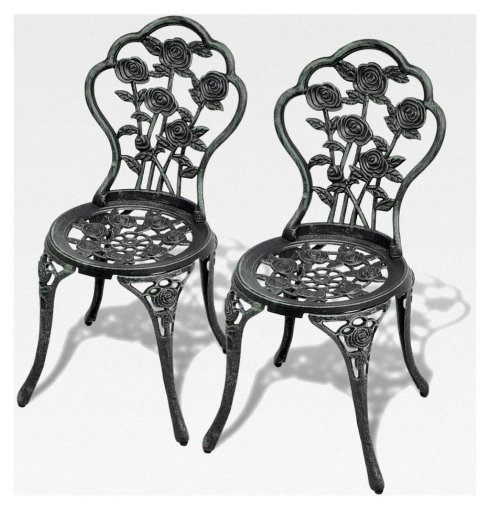 Bistro-Stühle, 2 Stück, Aluminiumguss, Grün