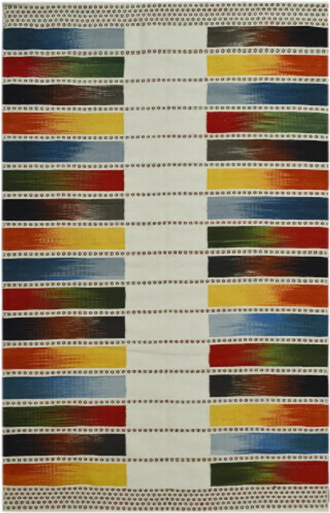 Tapis Kilim Modern 119 - Tissage Plat Géométrique 160x230 cm - Gris