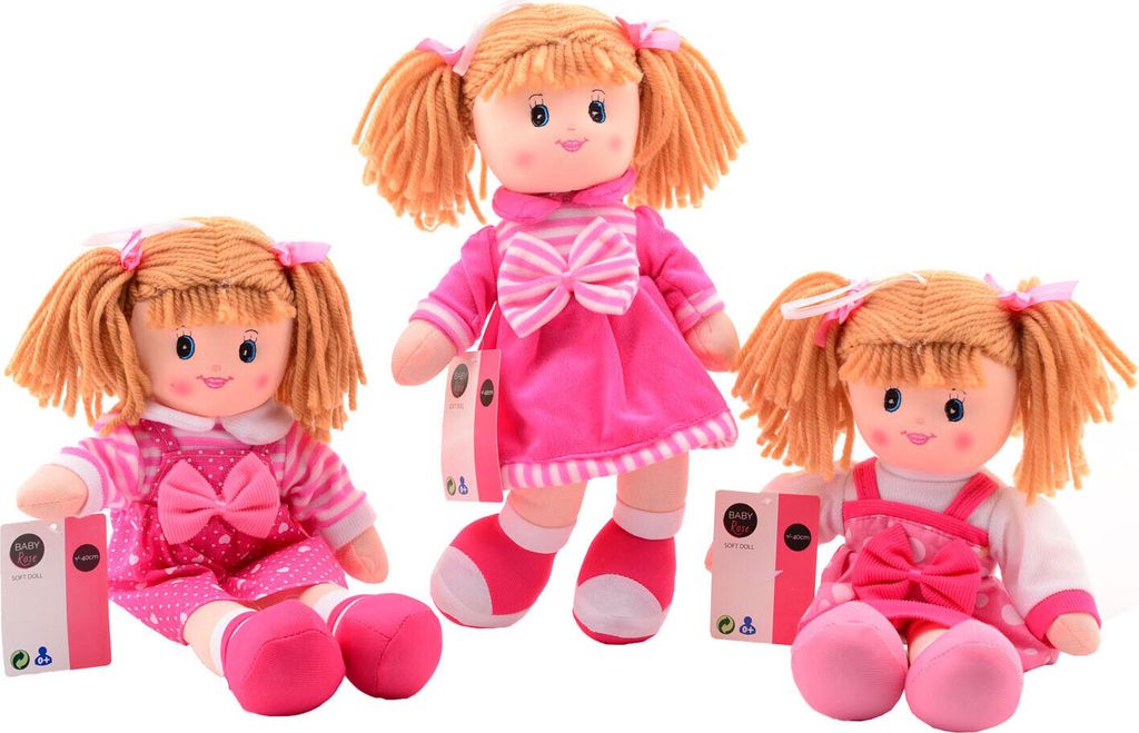 Johntoy weiche Puppe Baby Rose 40cm Mädchen - Kuschelpuppe Spielzeug