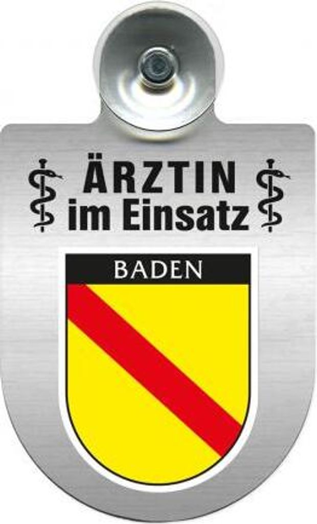 Einsatzschild Windschutzscheibe incl. Saugnapf - Ärztin im Einsatz - 309479 Color - Region Baden