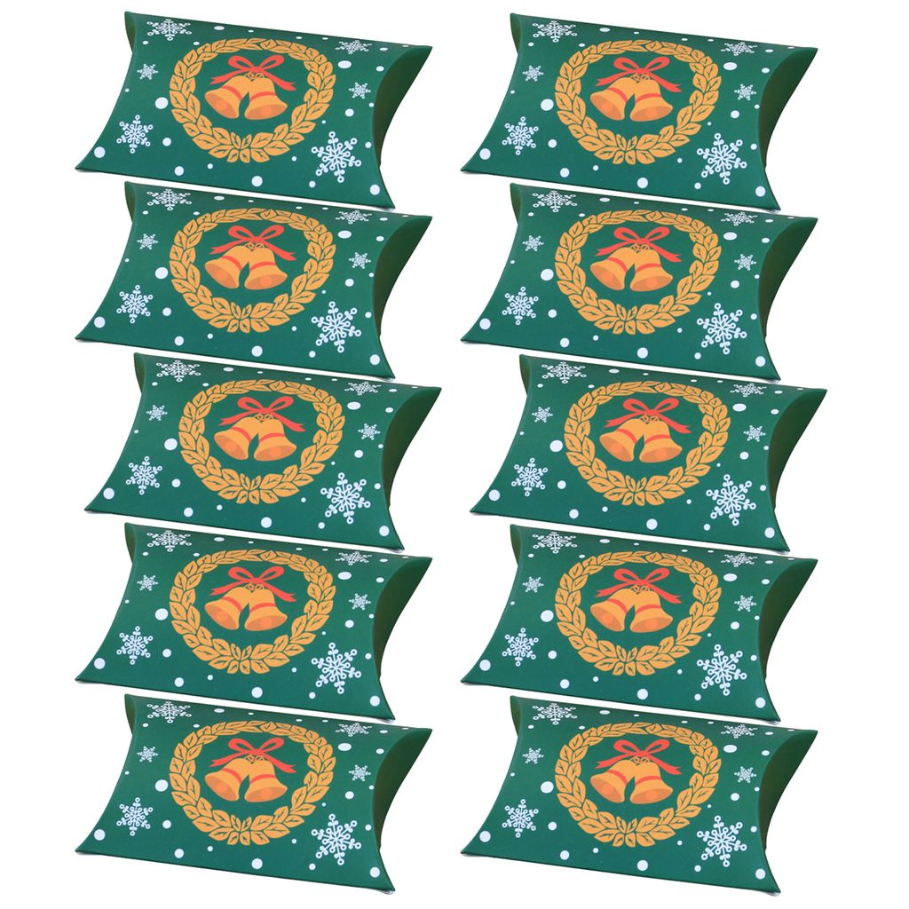 10pcs Weihnachtskissen Süßigkeiten Box Weihnachten Element Family Geting Geschenk niedliche Geschenkbox für Festival-G