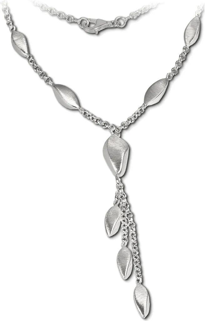 Collier en Argent 925 Finition Mate 44,5cm Design Goutte Minimaliste