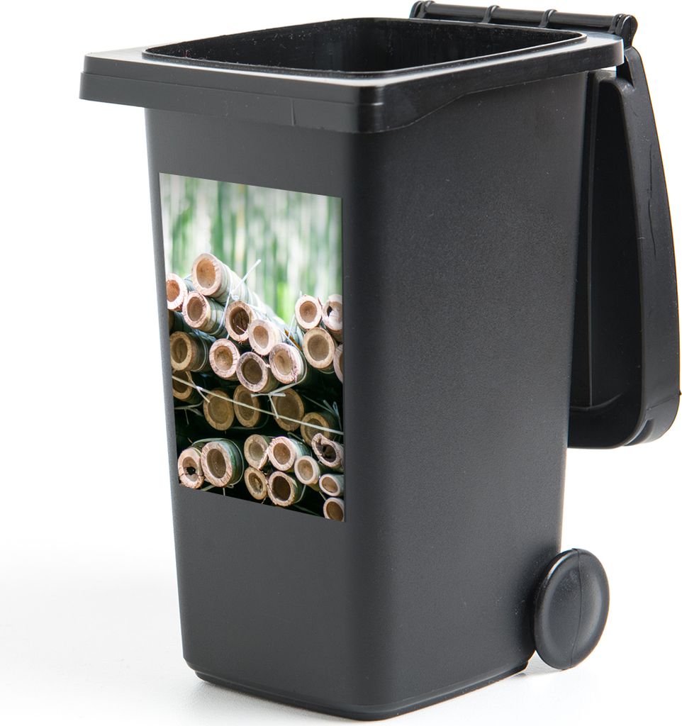 MuchoWow Mülltonnenaufkleber Stapel von geschnittenem Bambus Arashiyama 40x60 cm - Mültonnen-sticker - Sticker - Aufkleber für die Mülltonne