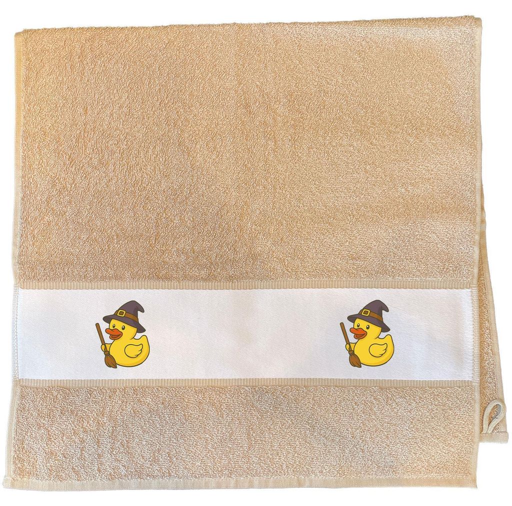 Huuraa Handtuch Quietscheente Hexe Comic Gummiente 50x100cm Sand Baumwolle Handtuch Geschenkidee