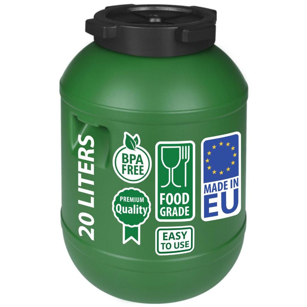 Weithalsfass Futtertonne Fasssilage Regen Fass Gepäcktonne 20 Liter mit Deckel grün