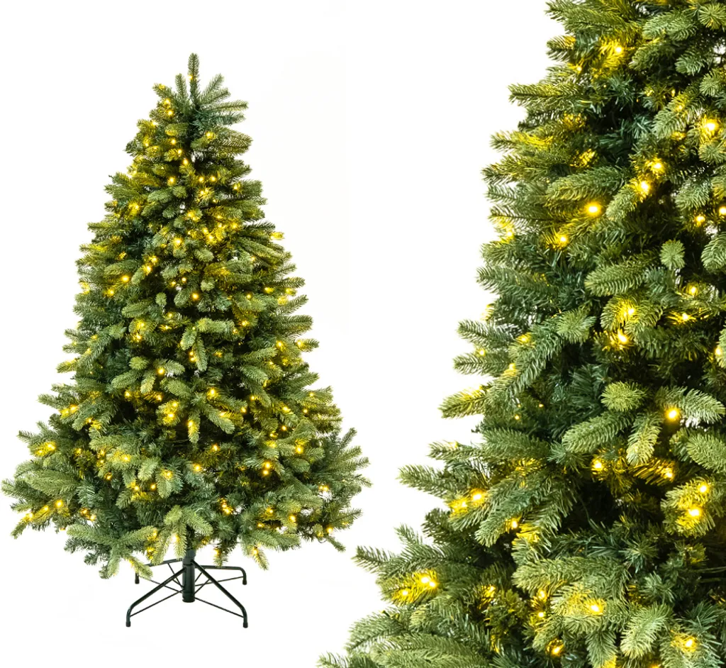 Sapin de Noël artificiel Vermont Épicéa avec LED Vert 180 cm Evergreen