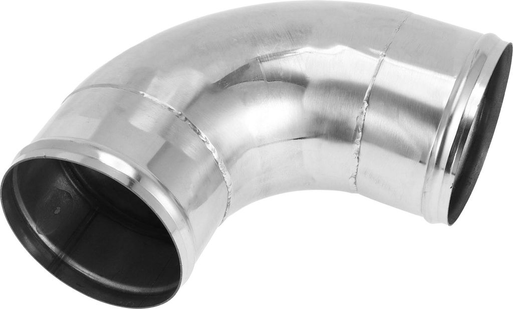 90 Grad Biegerohr mit Perlenrolle DIY Custom Auto Modifiziertes Auspuffrohr Rohrleitung 4" OD 5,91" Länge T304 Edelstahl Silberton