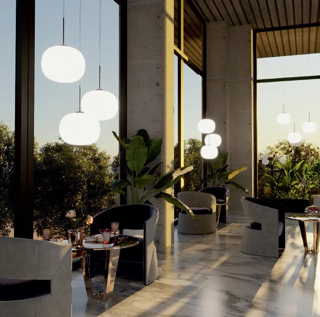 Suspension Jukon en Verre de 150x30 cm, Éclairage E27 60W, Look Chic - 2