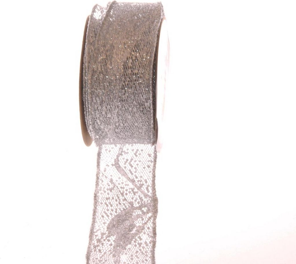 Meschband "Dragonfly" mit Glitzer - col. 03 silber - 77108-40-10-03