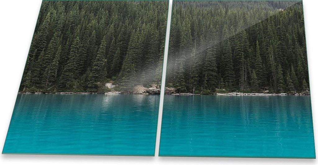 Herdabdeckplatte Glaskeramik 2-Teilig 2x40x52 Meer Blau Abdeckung Spritzschutz Glas