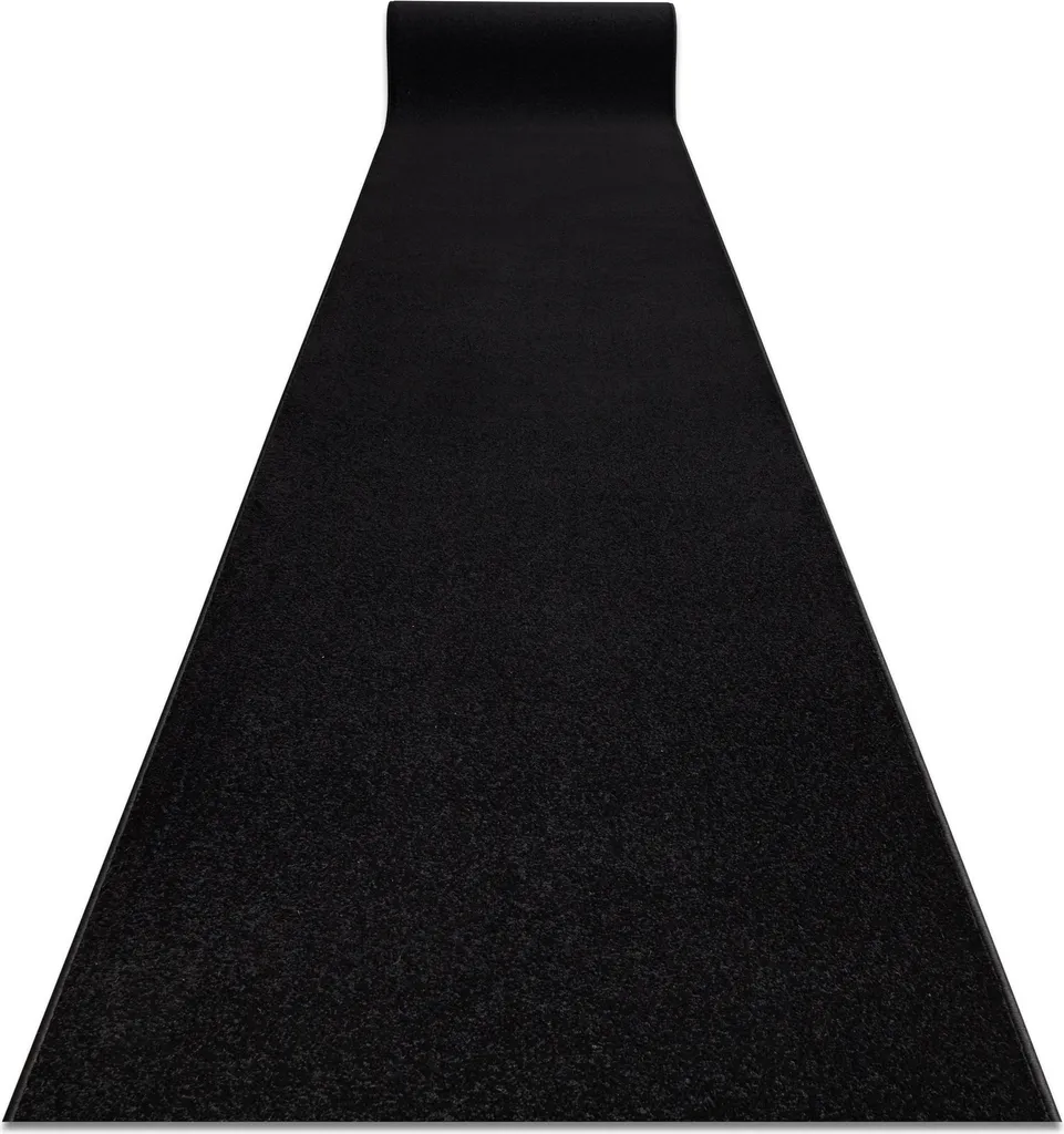 Tapis de couloir KARMEL noir uni 60x240 cm - Passage intense et chic