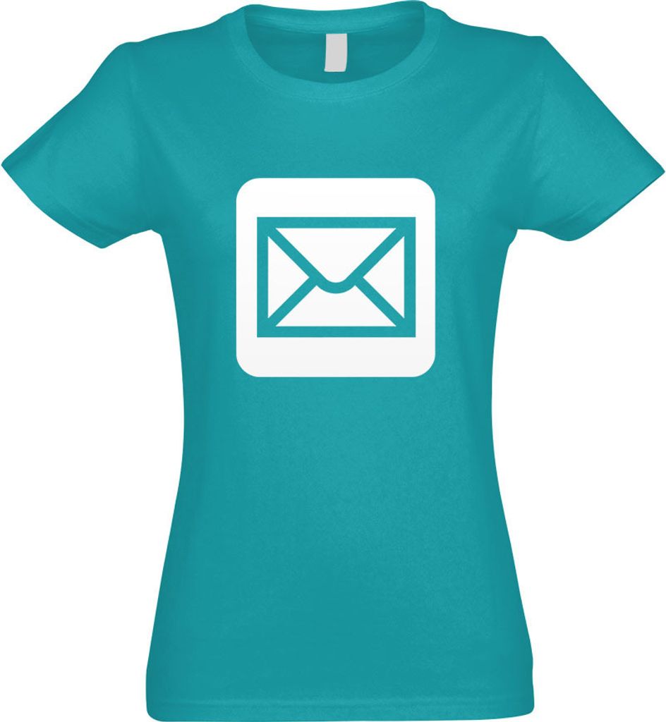Kiwistar - T-Shirt tailliert - Damen - türkis - Poststelle Postamt Piktogramme - mit Motiv Bedruckt - Funshirt Design - Sport - Freizeit - Damen -...