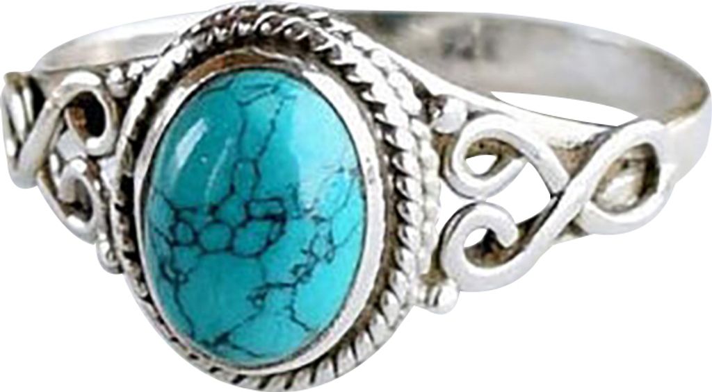 Antiker türkisfarbener natürlicher Edelstein, Braut, Hochzeit, Verlobung, Vintage-Ring, Geschenk-US 9