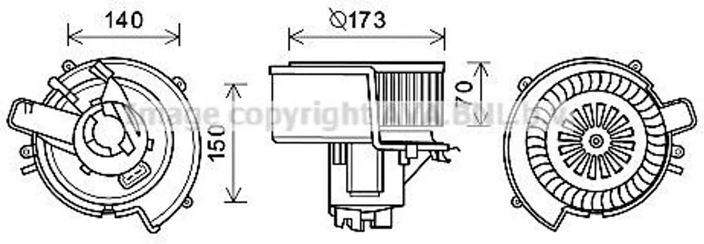 Moteur ventilateur PRASCO OL8636 robuste pour Zafira A OE 1845062