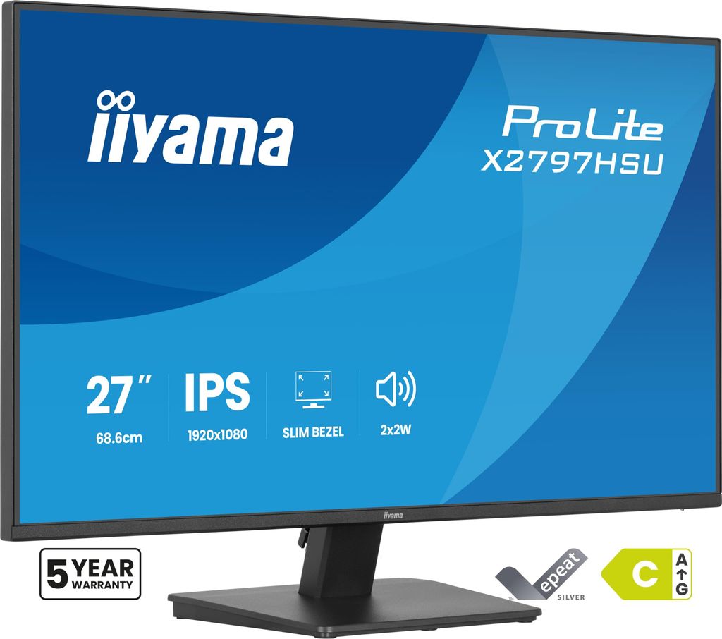 iiyama ProLite X2797HSU-B1, 68,6 cm (27"), 1920 x 1080 Pixel, Full HD, LED, 4 ms, Schwarz