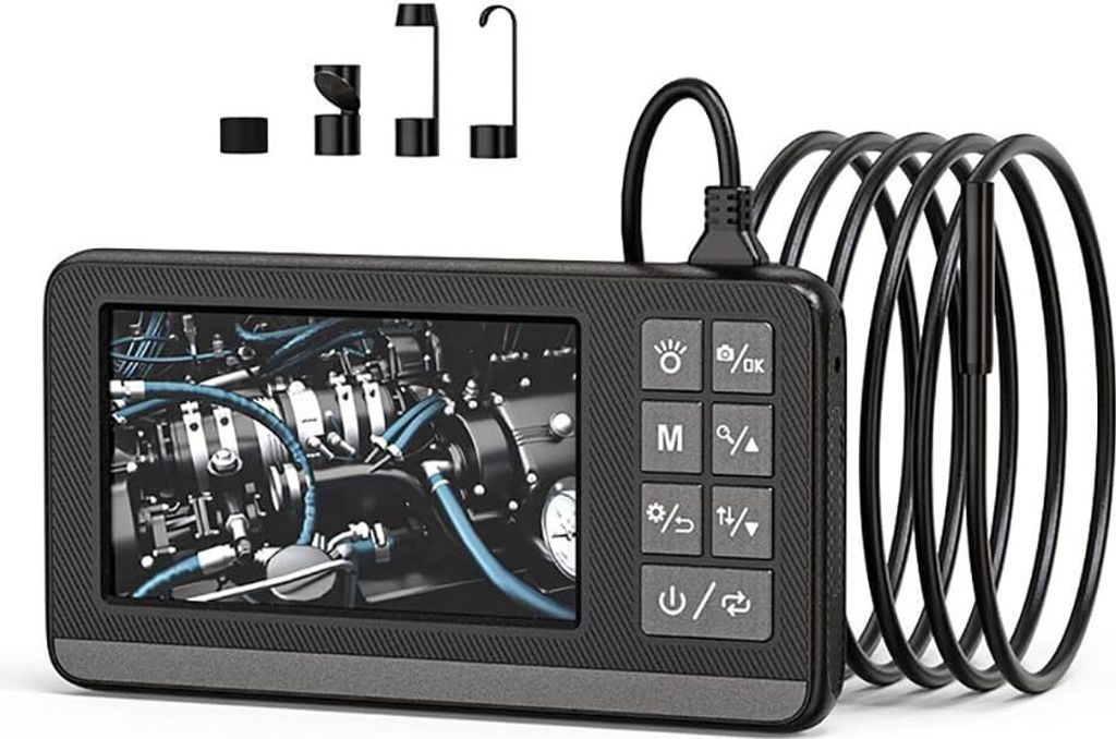 Industrielle Endoskopkamera mit Licht, HD1080P 4,3 Zoll 8LED Digitale Endoskop-Inspektionskamera, IP67 wasserdichte Kamera mit Halterung für Rohrk...