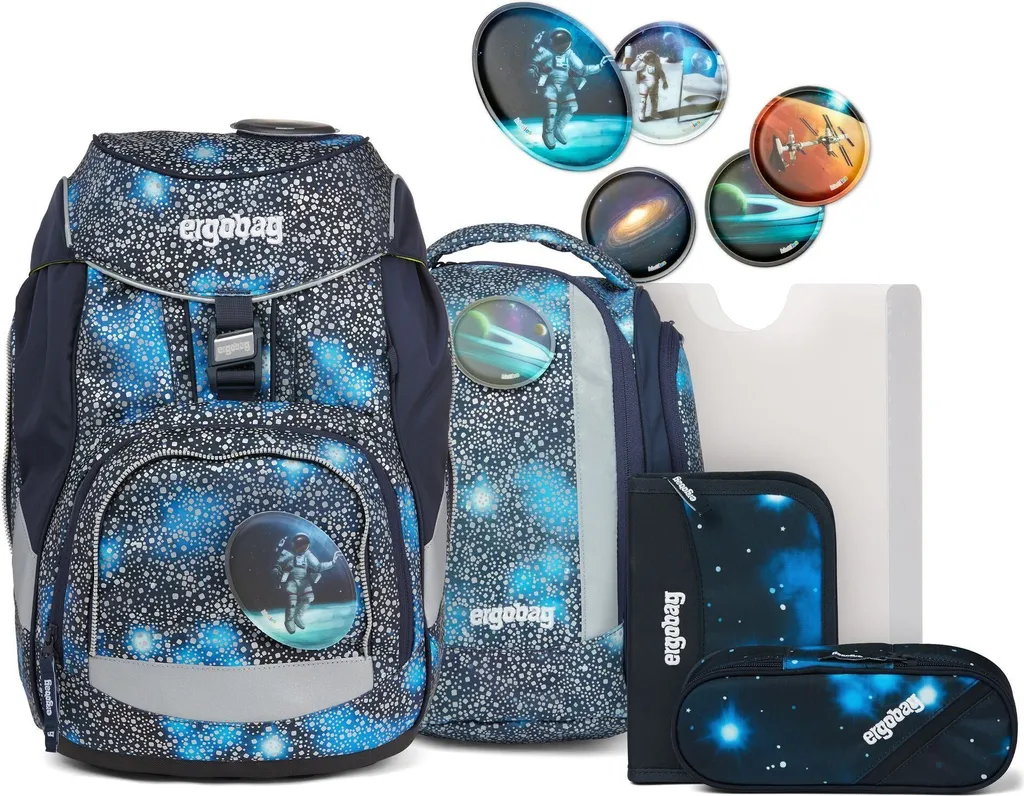 Sac d'école ergobag Pack Super Reflex pour la Rentrée CP-CM2 Bleu 6 pcs