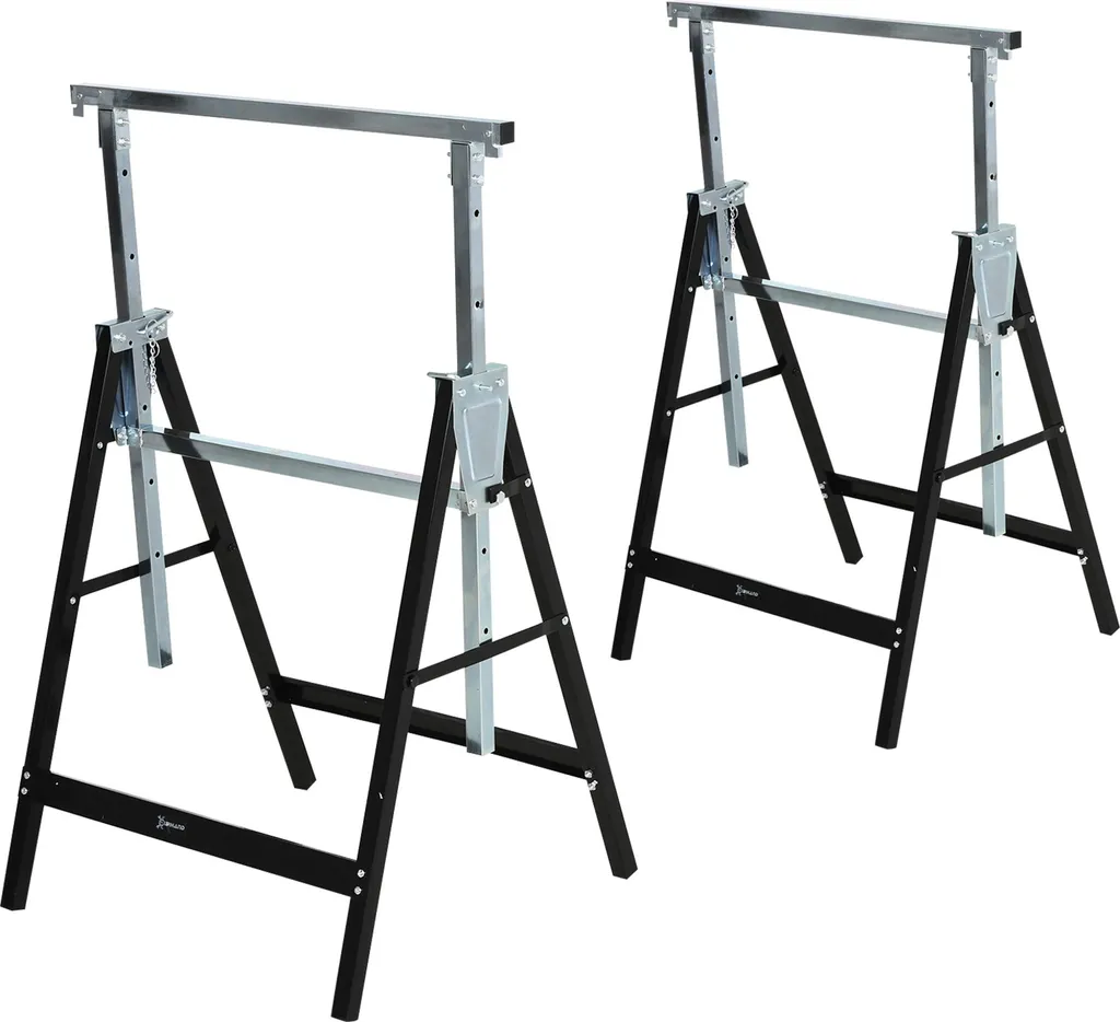 Chevalet de sciage Fortuna Lai réglable pliable métal noir 200kg