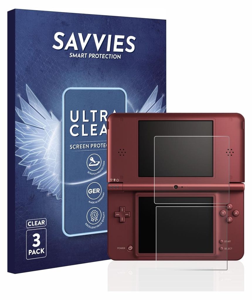 6x Für Nintendo DSi XL Schutzfolie Savvies Displayschutz Display Schutz Folie Klar Transparent