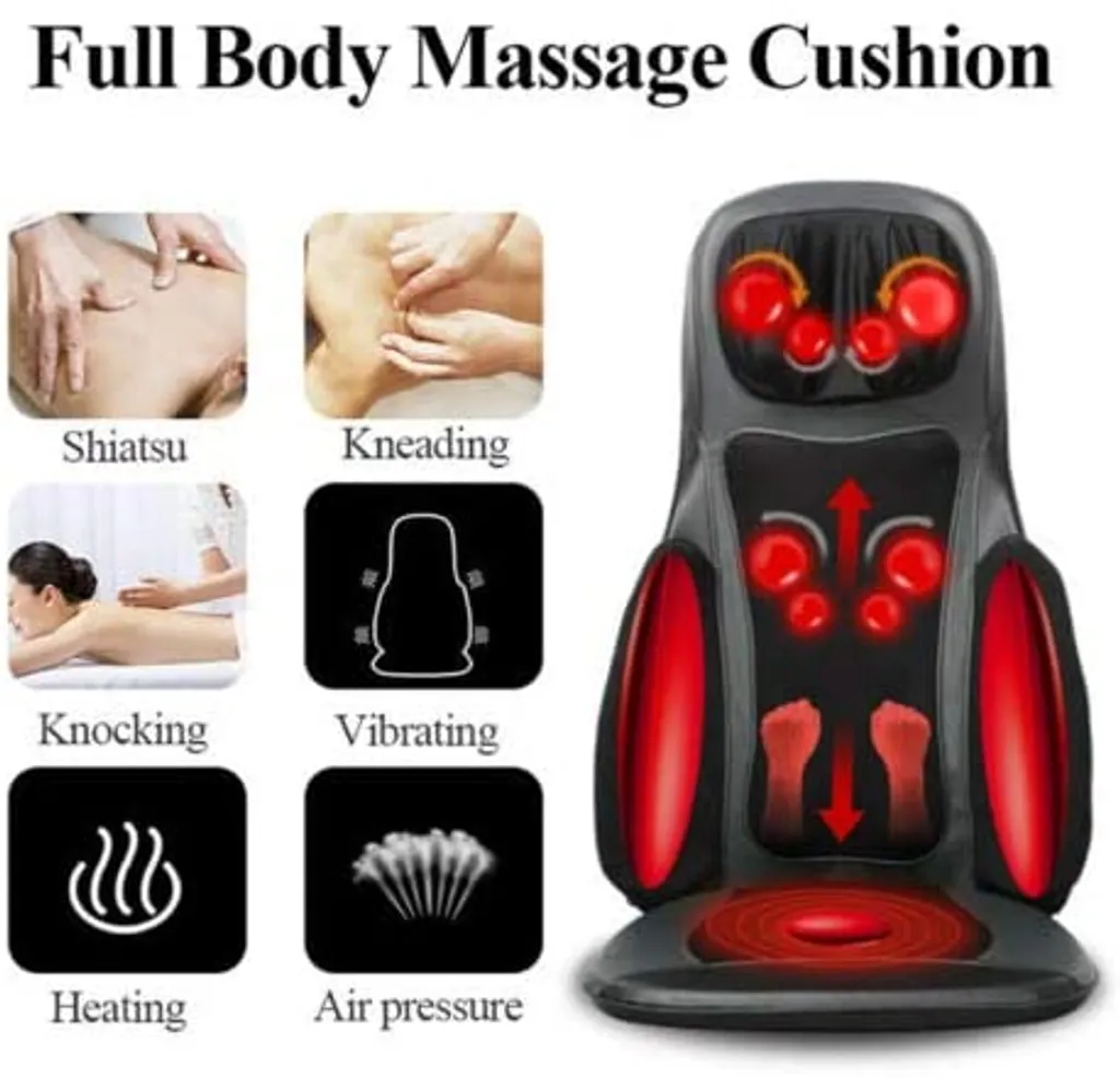 Masseur électrique contre le mal de dos 3D avec chaleur pour siège