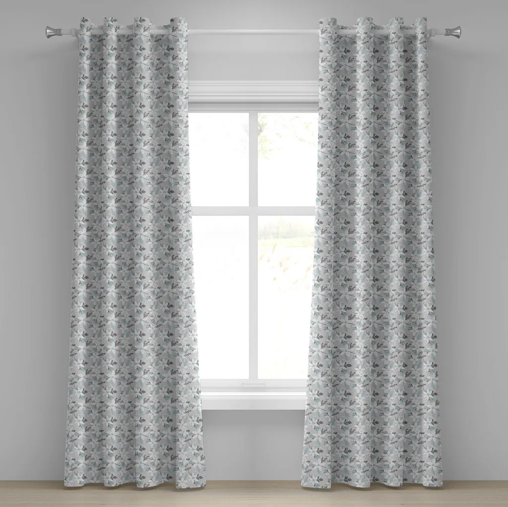Rideaux décoratifs botaniques 2 panneaux 280x245cm Style romantique