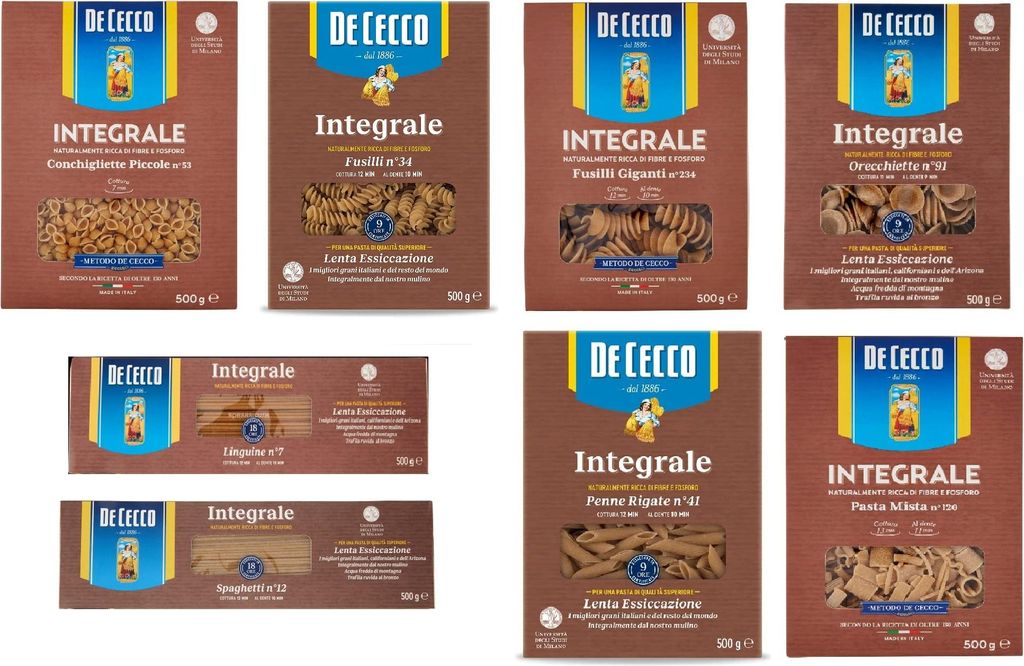 Testpaket De Cecco Pasta integrale Vollkornnudeln Vollkorn Produktbild 
