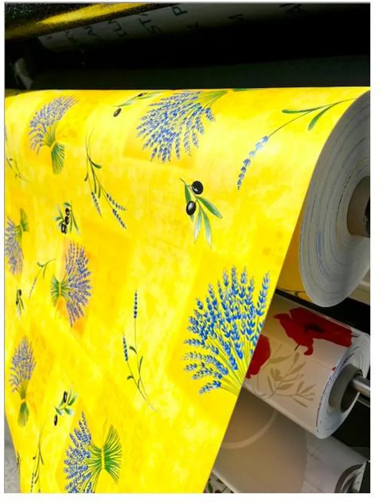 Sous-nappe Bulgomme Provençale Jaune en PVC 180x140 cm PROMO LINGE