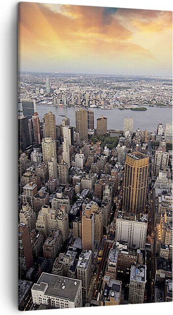 Bild auf Leinwand - Leinwandbild - Amerika wohnung architektur stadt - 45x80cm - Wand Bild - Wanddeko - Leinwanddruck - Bilder - Kunstdruck - Leinw...
