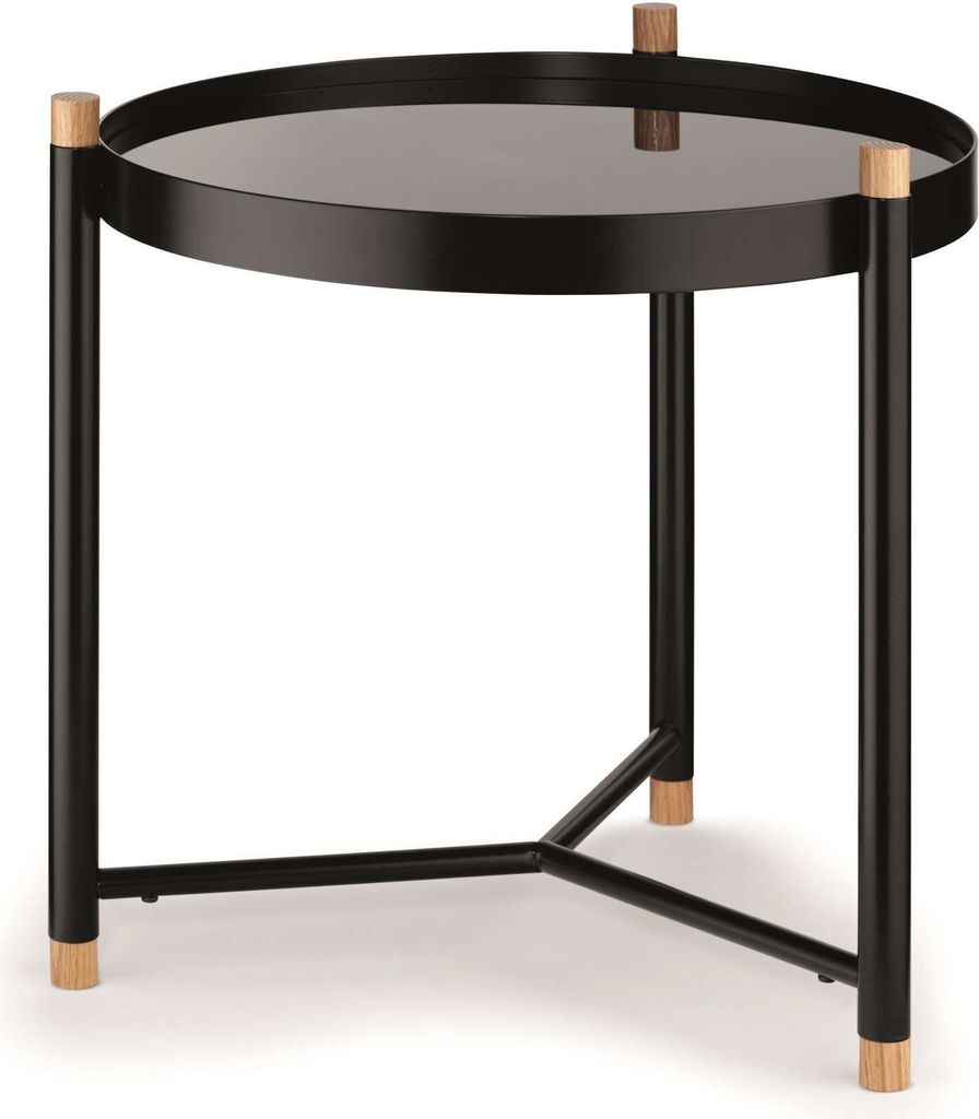 KELA Beistelltisch OAK Tisch Ablage Couchtisch schwarz 24267