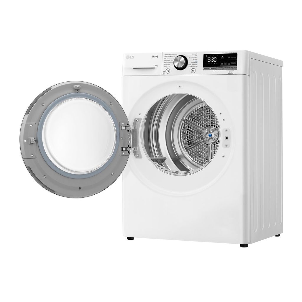 LG Wärmepumpen-Trockner 9 kg Weiß Bullaugenring: schwarz A Produktbild 3
