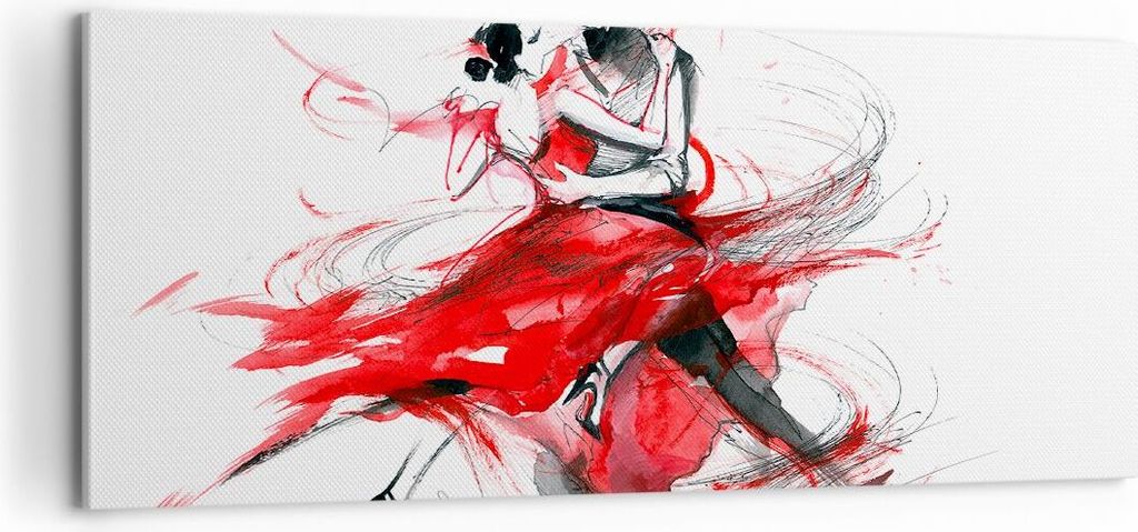 Bild auf Leinwand - Leinwandbild - Tanz Aktion Aktivität - 100x40cm - Wand Bild - Wanddeko - Leinwanddruck - Bilder - Kunstdruck - Wanddekoration ...