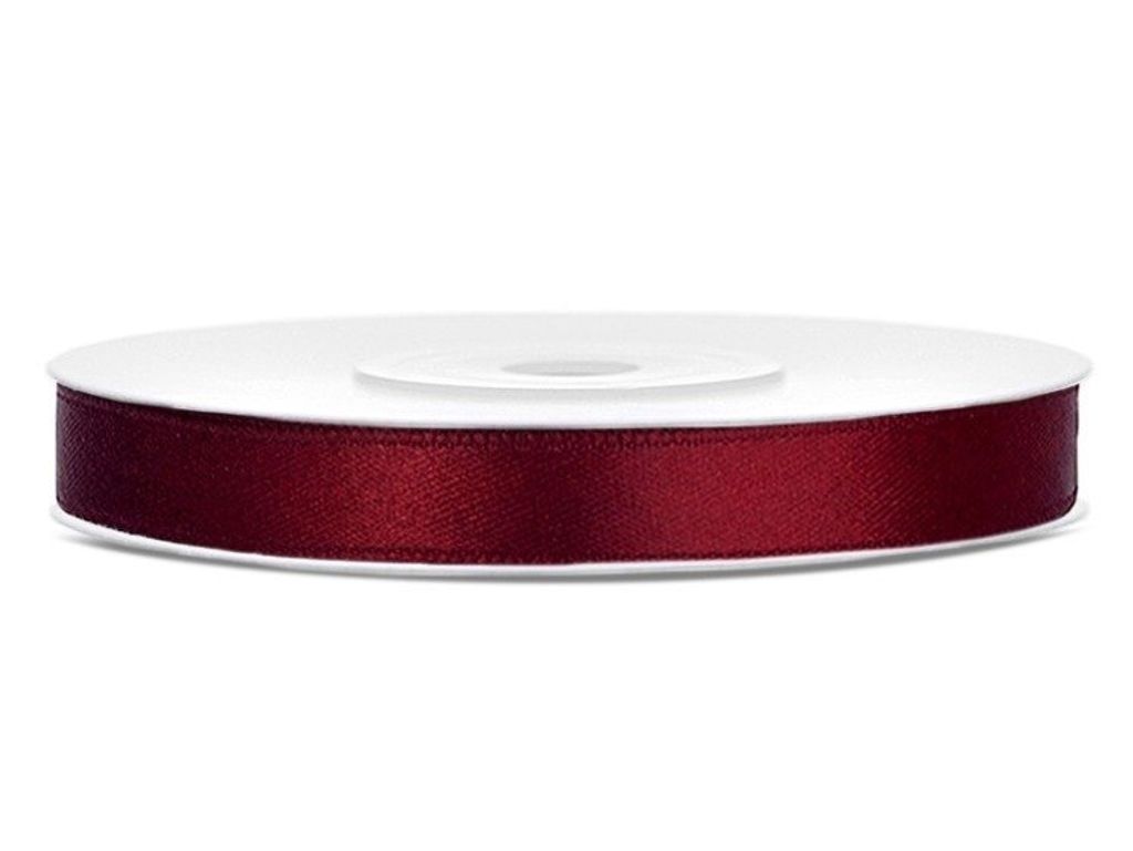 Tasiemka satynowa, bordo, 6mm/25m (1 szt. / 25 mb.) Zdjęcie produktu 