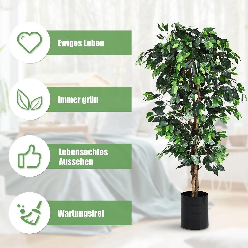 Plante Artificielle 180 cm avec 1008 Feuilles et Tronc Naturel Réaliste