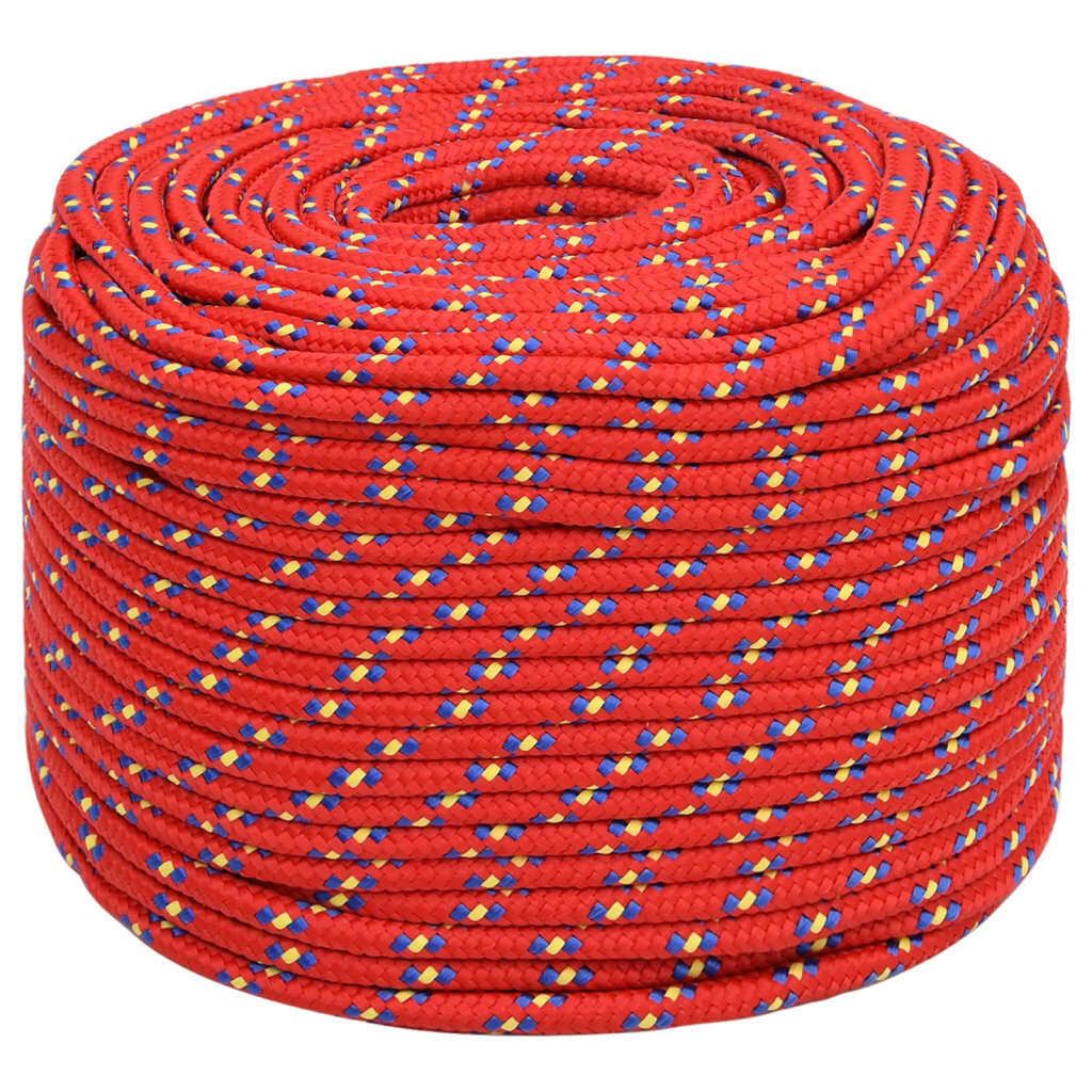 vidaXL Corde de bateau rouge 8 mm 25 m Polypropylène Image du produit 