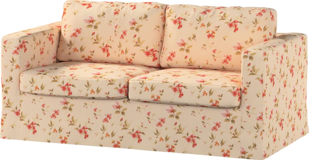 Dekoria Bezug für Karlstad 2-Sitzer Sofa nicht ausklappbar, lang, creme-rosa, Sofahusse, Karlstad 2-Sitzer