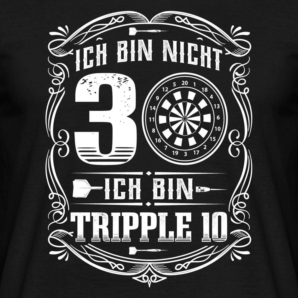Spreadshirt 30. Geburtstag | Nicht 30 Tripple 10 Männer T-Shirt, M, Schwarz