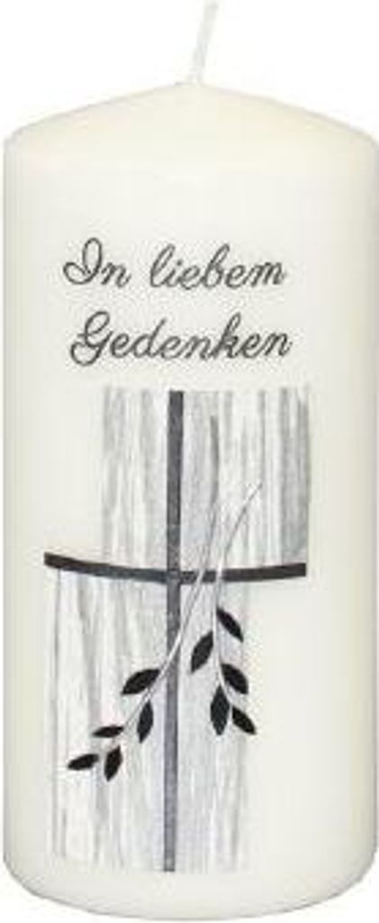 Trauerkerze mit Ornament "In liebem Gedenken"