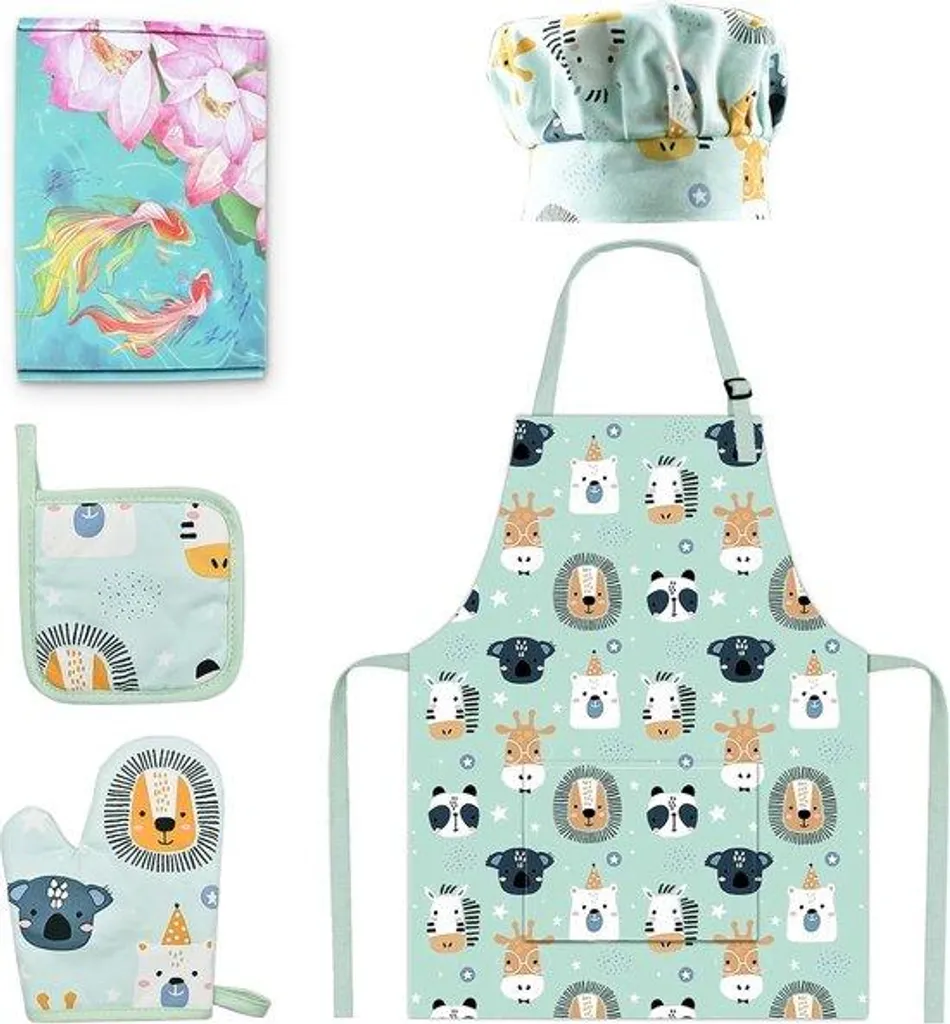 Petit tablier de cuisine avec poches et tour de cou ajustable 2-6 ans