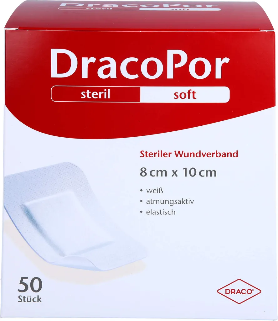 Dracopor 8x10 Medicazioni Sterili 50 pz | Cerotto Professionale PFL