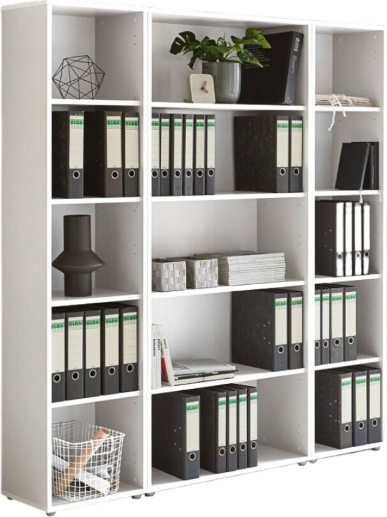 Aktenregal TABOR 3 in weiß, Regal-Set, Büroregale, ideal für Aktenordner