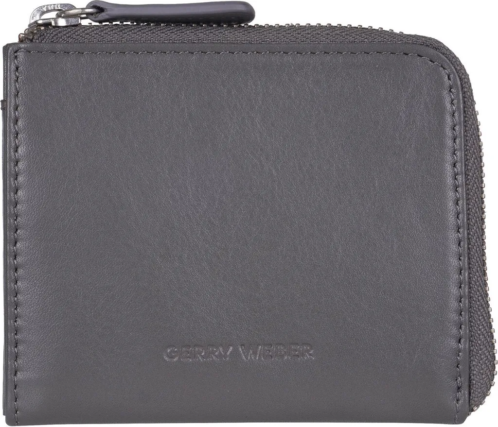 GERRY WEBER Madeira porte-monnaie en gris foncé avec cuir grainé chic