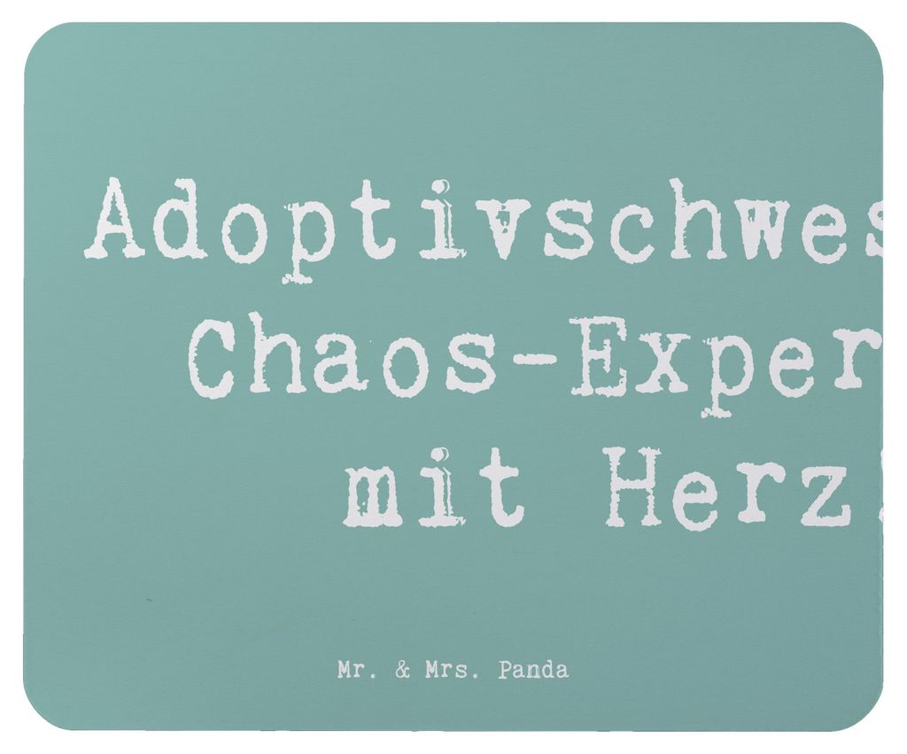 Mr. & Mrs. Panda Mousepad Spruch Adoptivschwester Chaos - Meeresbrise - Geschenk, Humor, mousematte, Familie, Geschwisterliebe, Weihnachten, Herzen...