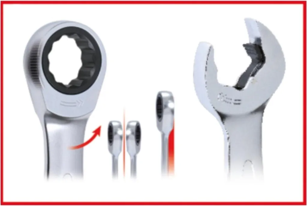Chiave Combinata KS TOOLS 503.5208 8mm Cricchetto Aperto Reversibile